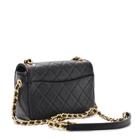 CHANEL Caviar Quilted Small Fashion Therapy Flap Bag Black 